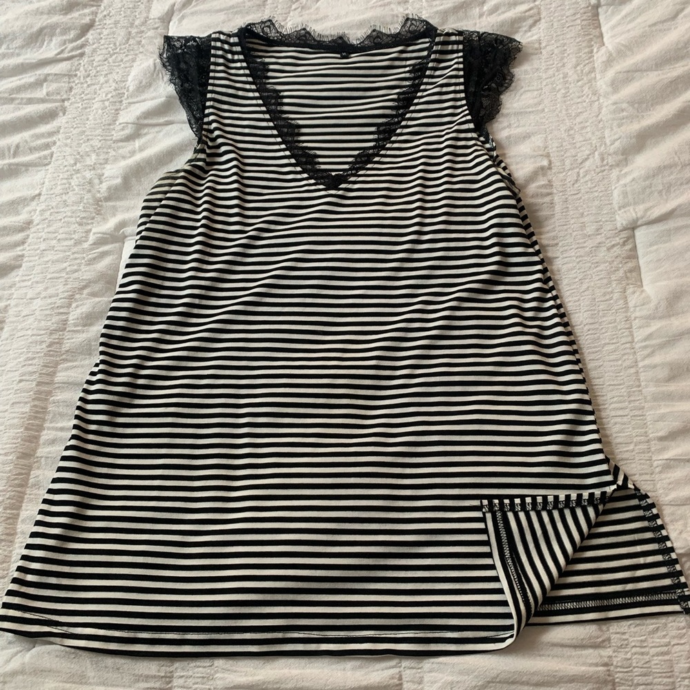 Lace edged tank top